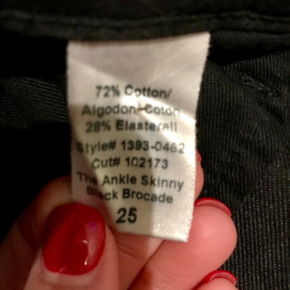 Current/Elliot black jeans with damask black print - Picture 4 of 5